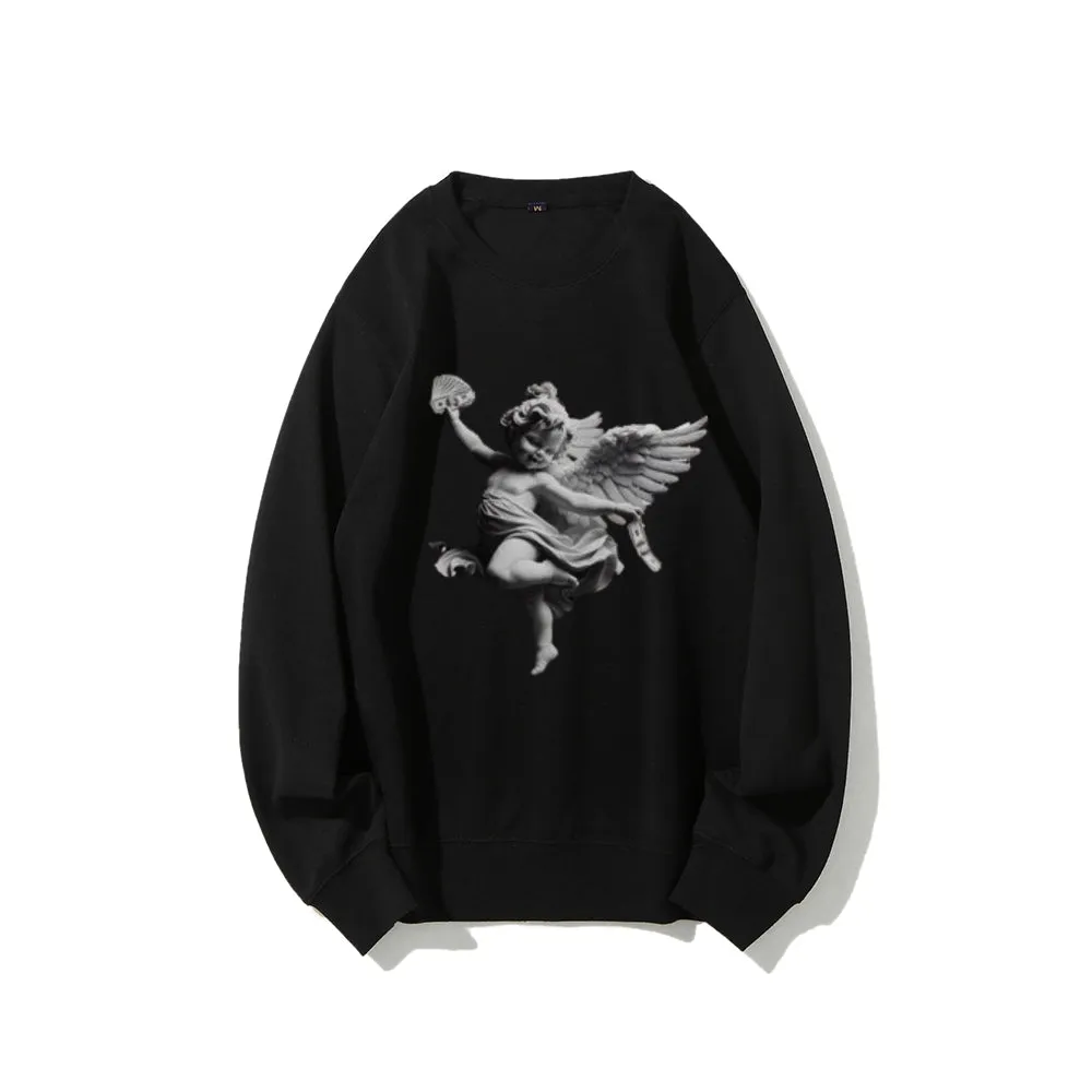 Women Vintage Money Angel Graphic Sweatshirts