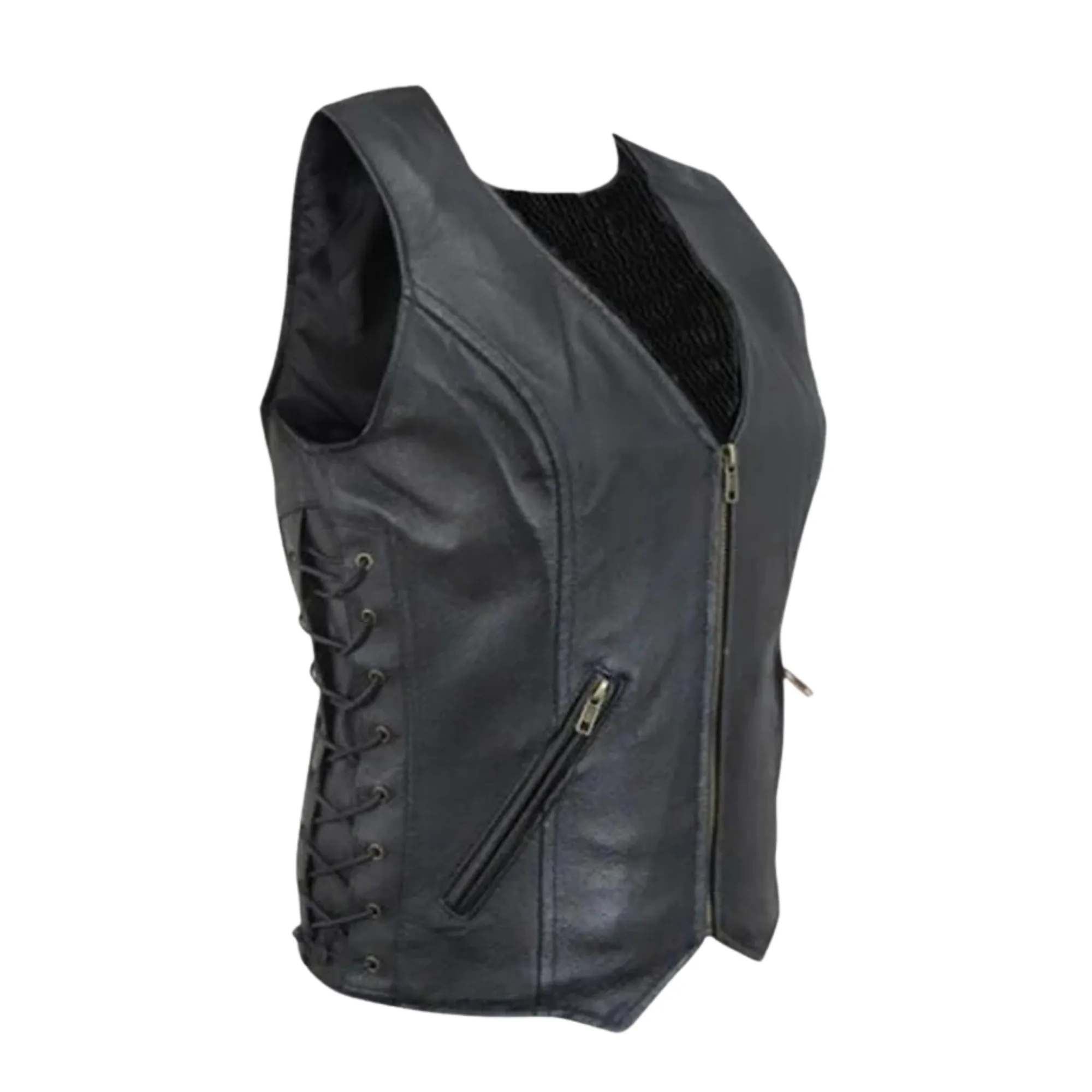 Women's Leather Motorcycle Vest