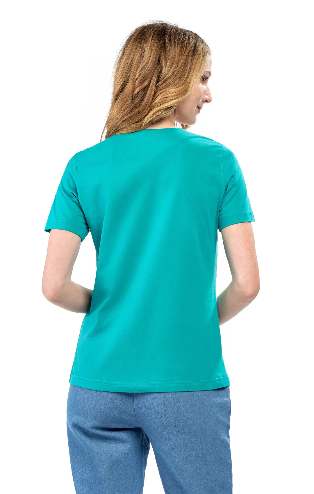 Women's Pintuck Short Sleeve Knit Tee– A Casual Favorite Goes Uptown