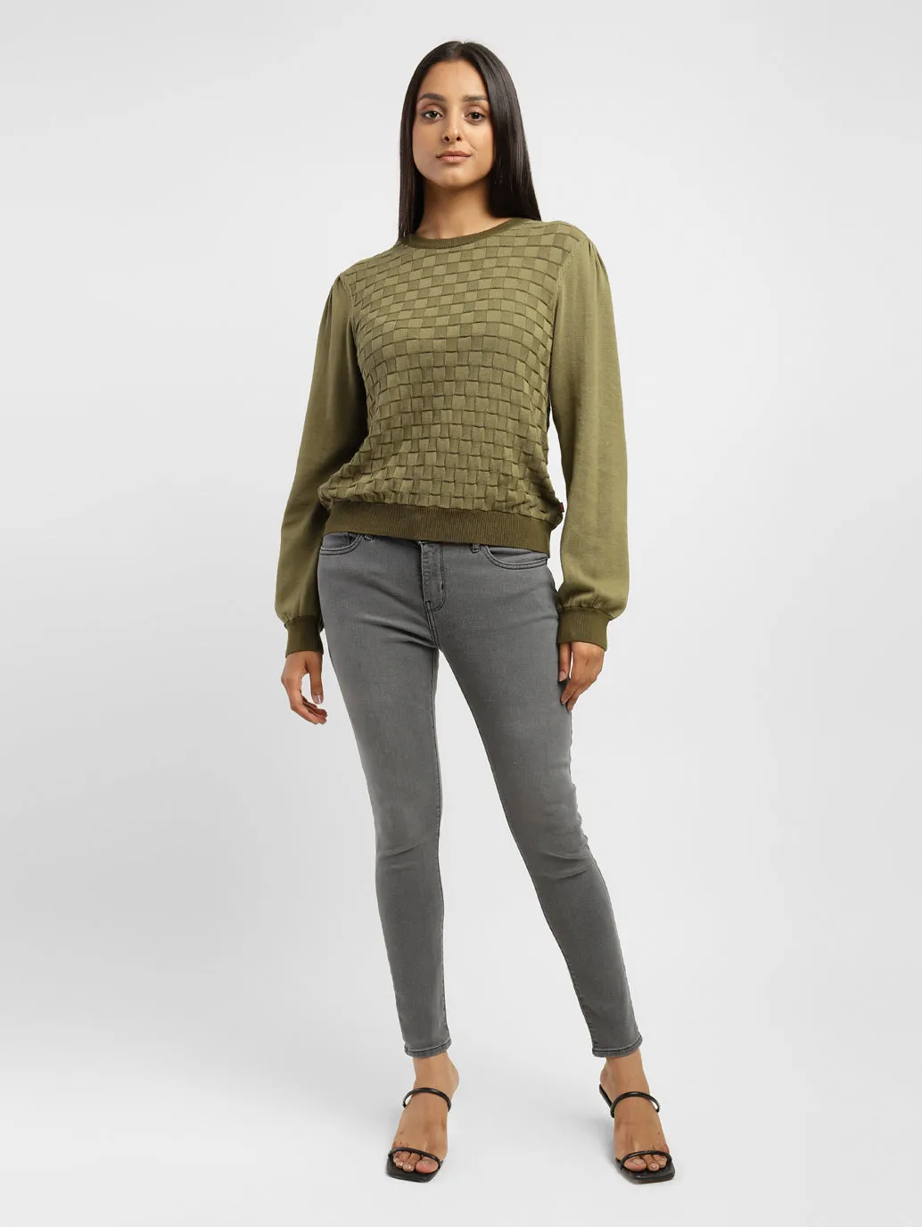 Women's Textured Round Neck Sweater