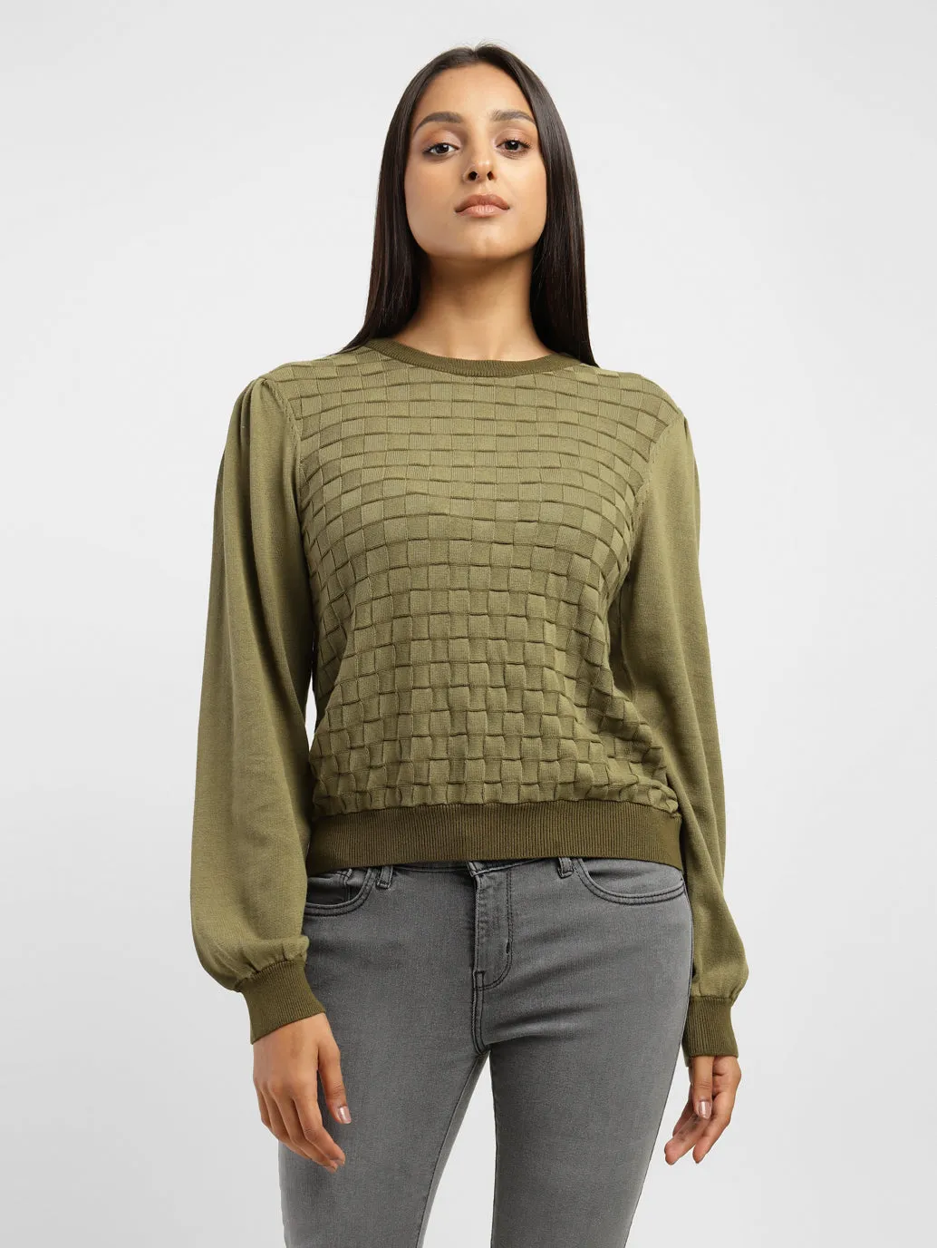 Women's Textured Round Neck Sweater