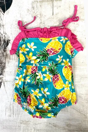 XCH0999-3H Pineapple printed girl baby romper