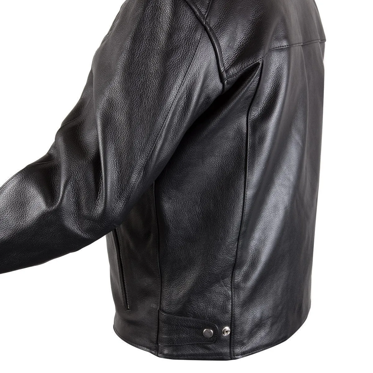 Xelement XS-630 'Recoil' Men's Black Leather Motorcycle Jacket