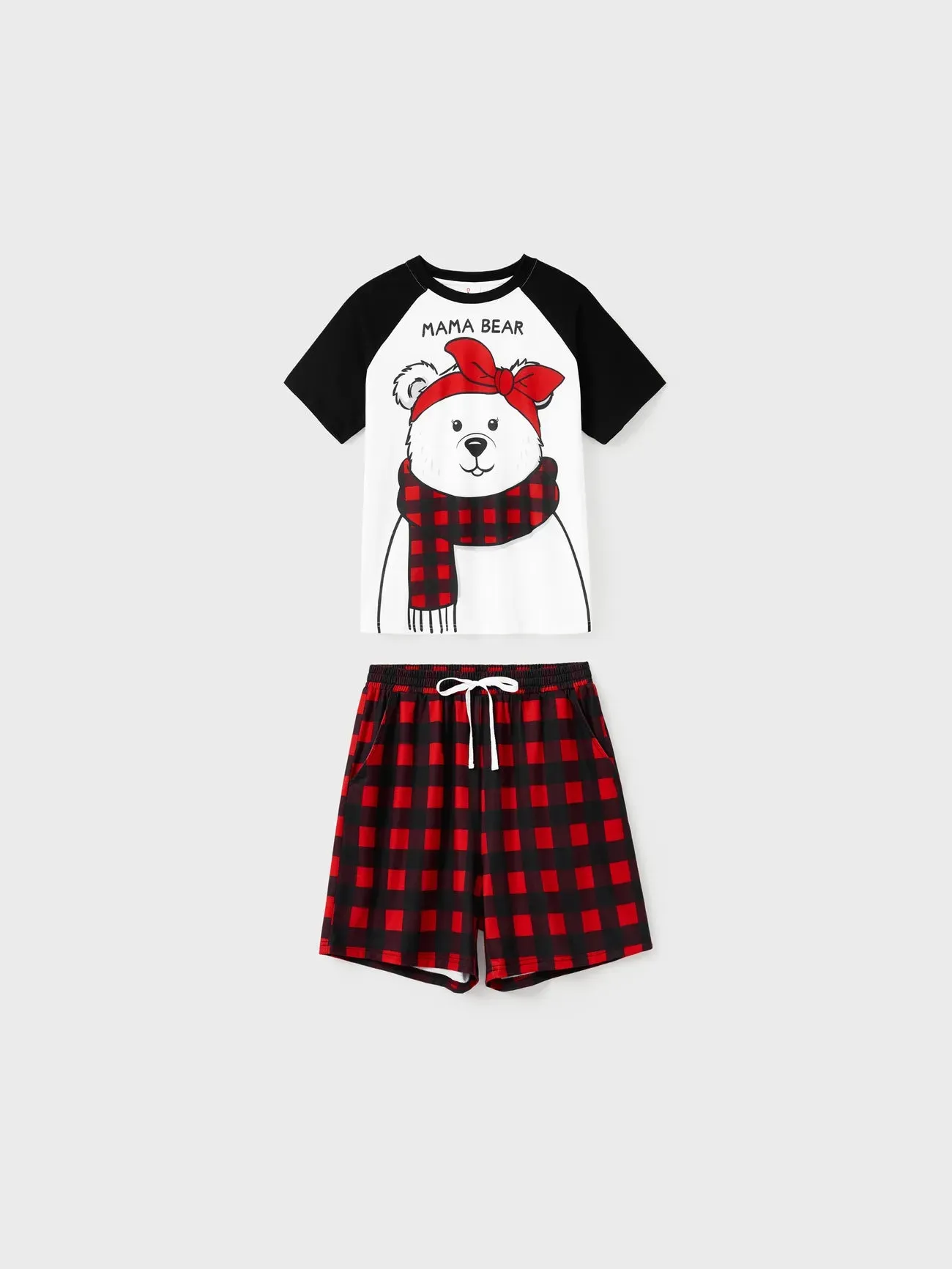 Xmas Bear Raglan Family Matching Short Set