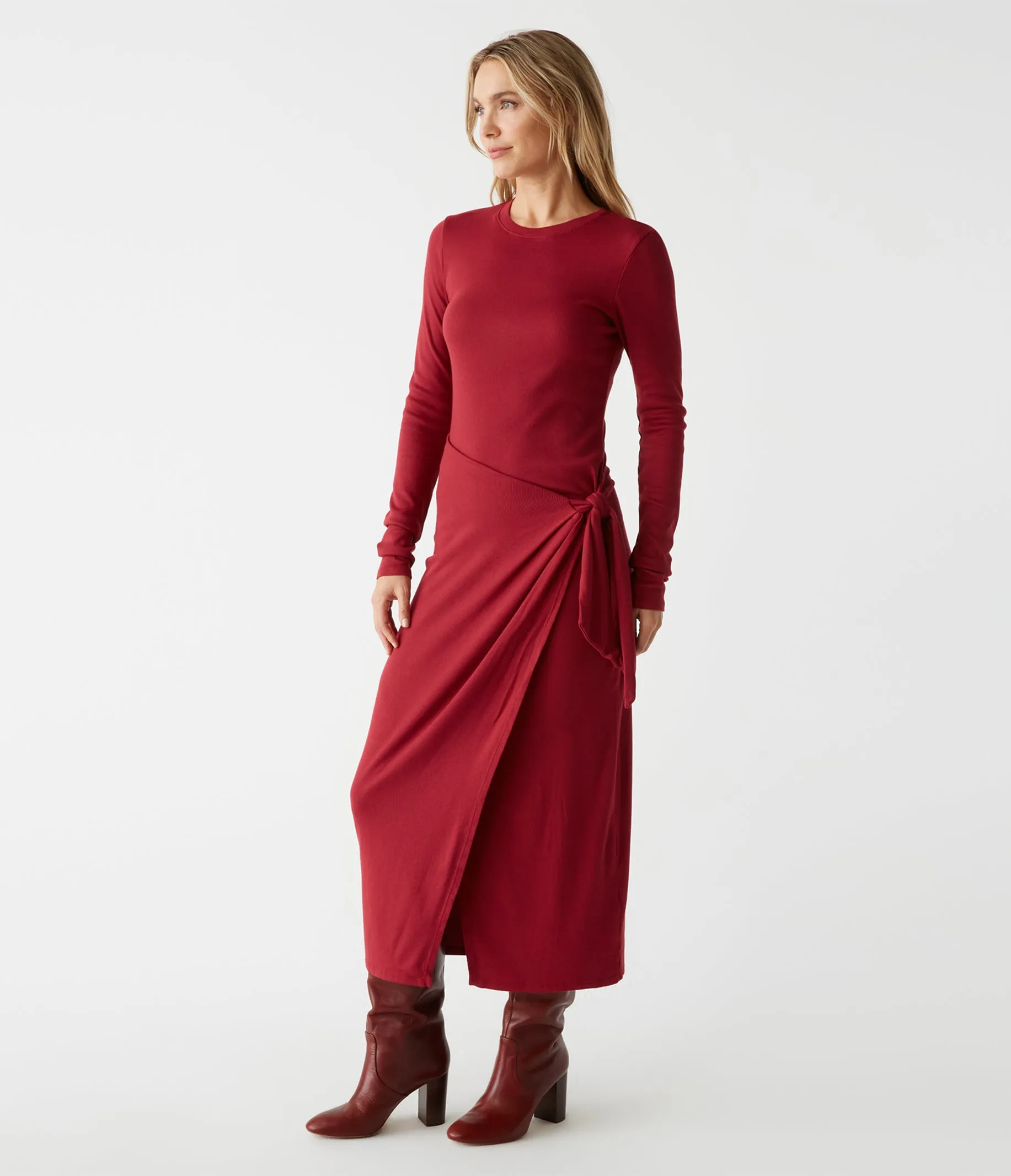 Yessenia Faux Wrap Midi Dress