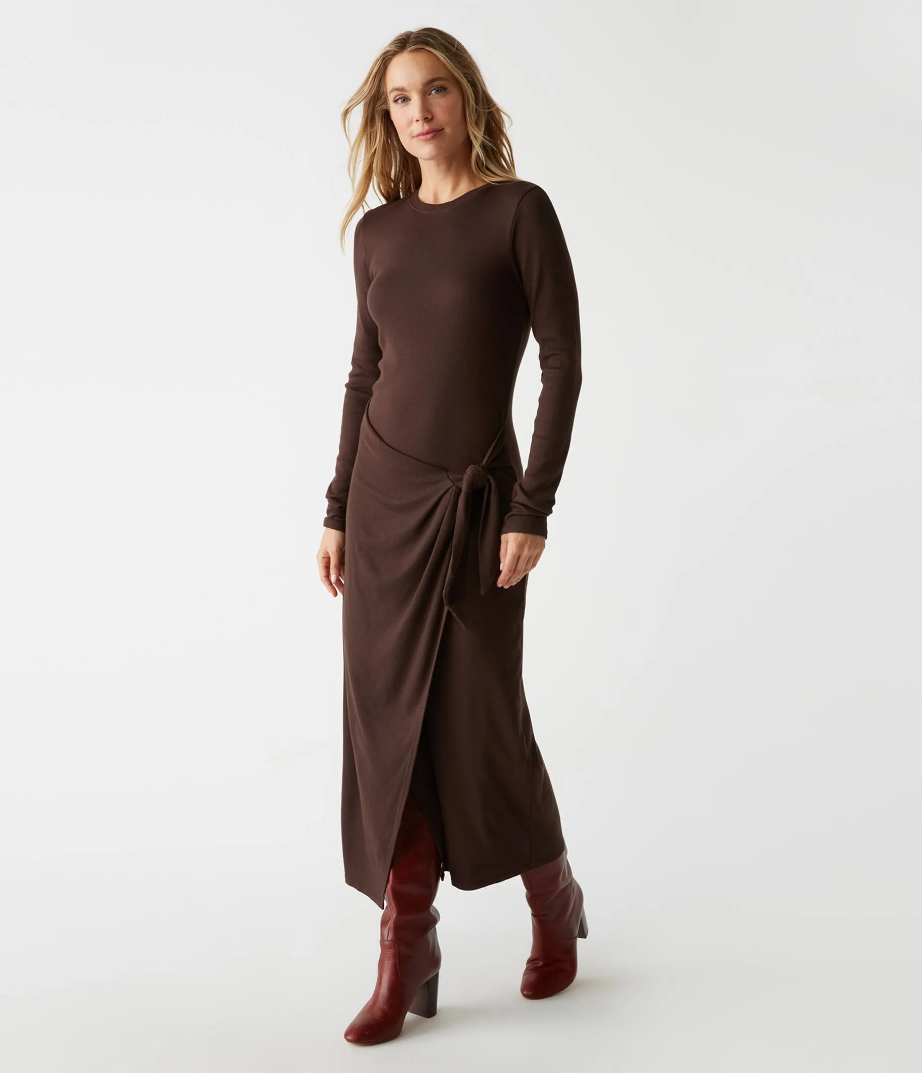 Yessenia Faux Wrap Midi Dress