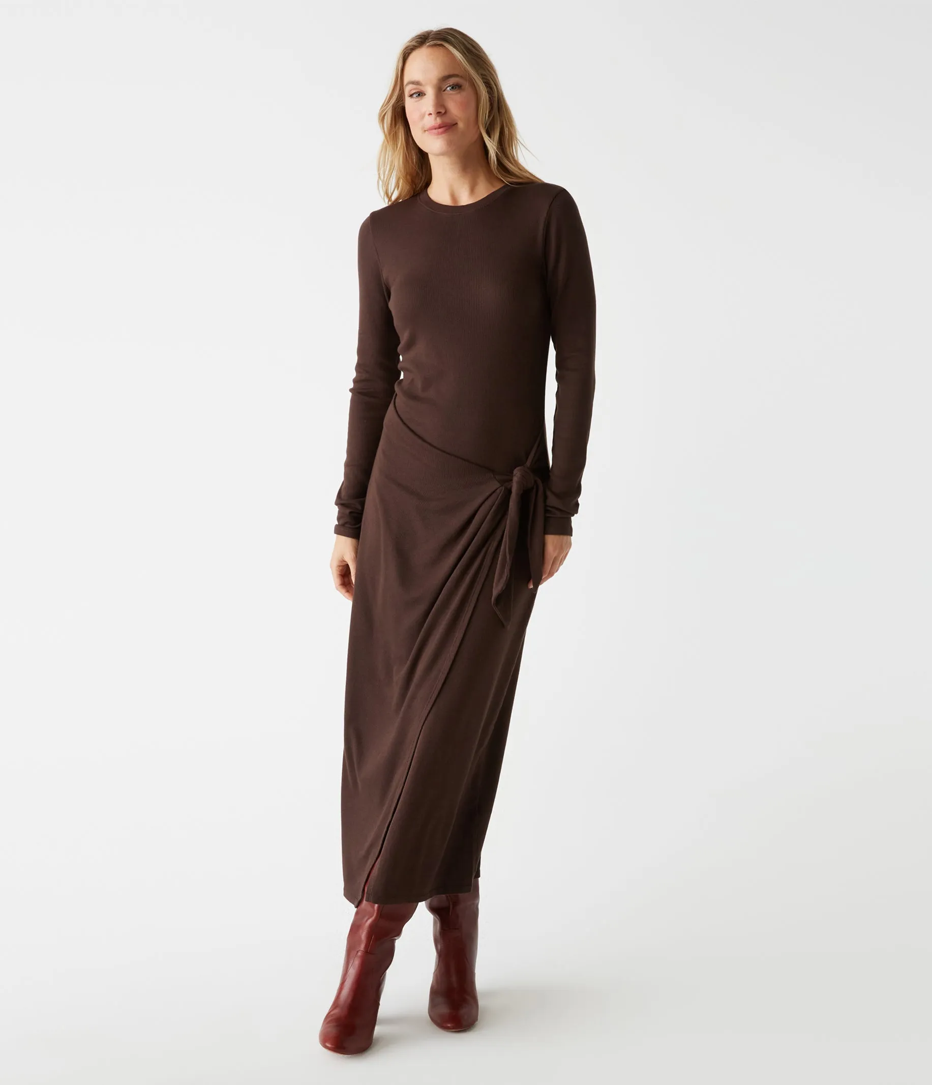 Yessenia Faux Wrap Midi Dress