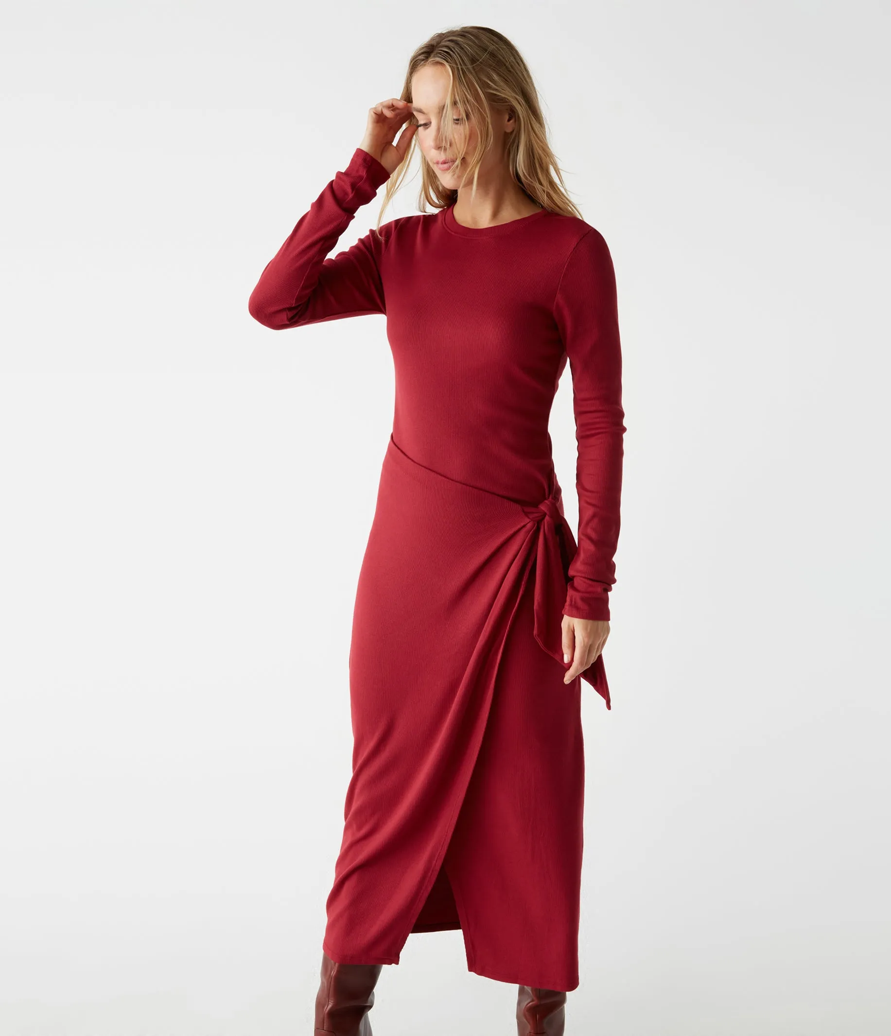 Yessenia Faux Wrap Midi Dress