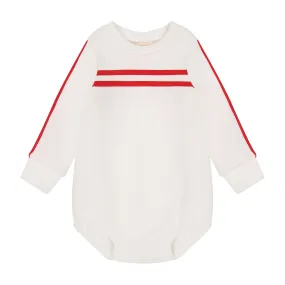 Zeebra Kids Ivory/Crimson Sweatshirt Romper