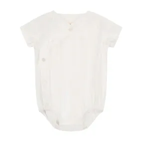 Zeebra Kids White Dove Wrap Shirt Romper