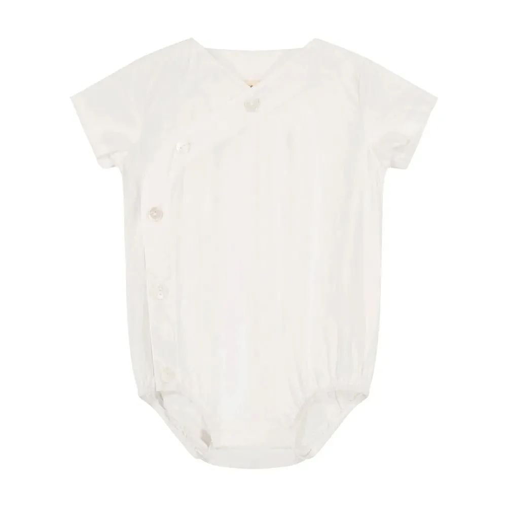 Zeebra Kids White Dove Wrap Shirt Romper